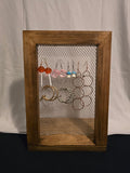 Wooden Earring Display with Black Walnut Stain - 7" x 9.5"